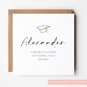 Carte personnalisée de félicitations pour l'obtention de votre diplôme, carte de réussite à l'examen, résultats d'examen de félicitations, carte de résultats de diplôme, carte de remise des diplômes