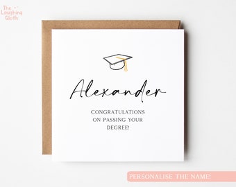 Personalised Congratulations On Your Degree Results Card, Exam Pass Card, Congratulations Exam Results, Degree Results Card, Graduation Card