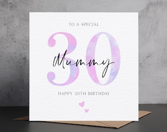 30th Birthday Card For Mummy, Mummy 30th Birthday Card, 30th Birthday Card, Special Mummy 30th Birthday, Mummy 30th Card From The Kids