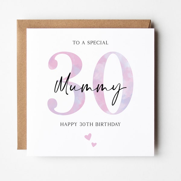 30th Birthday Card For Mummy, Mummy 30th Birthday Card, 30th Birthday Card, Special Mummy 30th Birthday, Mummy 30th Card From The Kids