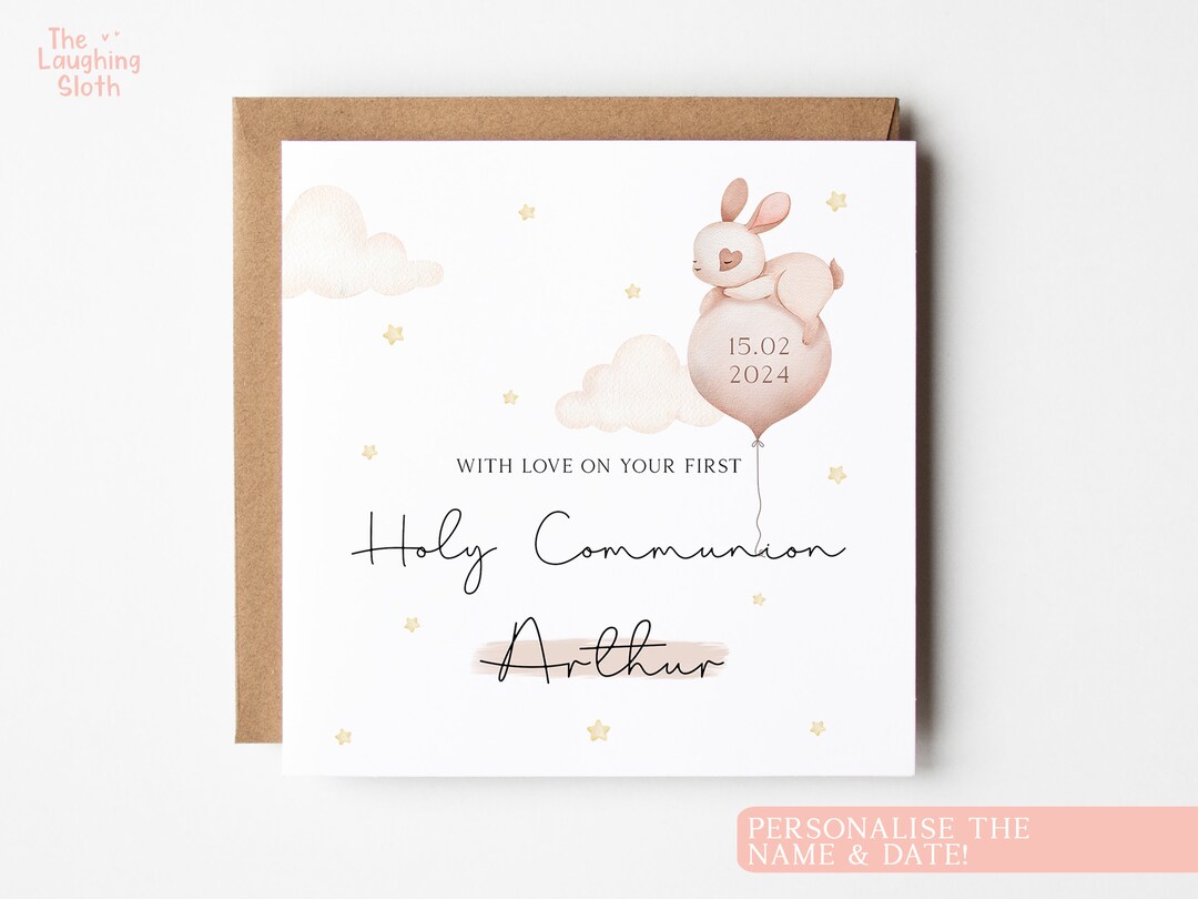 Personalised First Holy Communion Card, Baby Boy Holy Communion Card ...