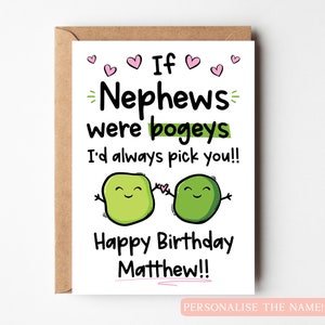 Personalised Nephew Birthday Card, Funny Birthday Card For Nephew, Silly Nephew Birthday Card, Kids Birthday Card, Birthday Card For Boy