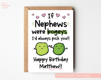 Personalised Nephew Birthday Card, Funny Birthday Card For Nephew, Silly Nephew Birthday Card, Kids Birthday Card, Birthday Card For Boy