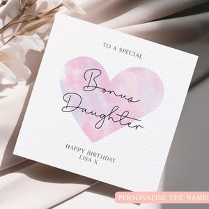 Joyeux anniversaire à une carte fille bonus spéciale, carte d'anniversaire fille bonus spéciale personnalisée, anniversaire fille bonus sentimental