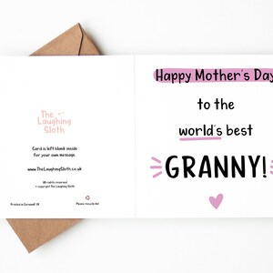 Mothers Day Card For Granny, Happy Mother's Day Granny, GrannyMother's day Card, Gran Card, Personalised Granny Mother's Day Card image 2