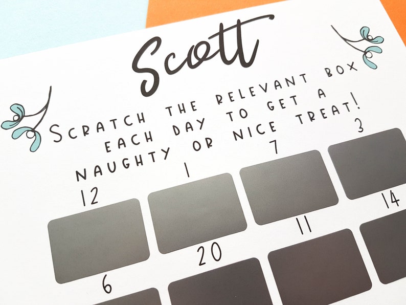 Scratch Off Advent Calendar, Adult Advent Calendar, Kinky Christmas, Naughty Gift, Boyfriend Advent, Rude Advent Calendar, Personalised Gift