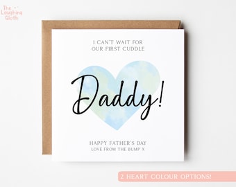 From The Bump Father's Day Card, First Father's Day Card, Heart Fathers Day Card, On Our First Father's Day, Fathers Day Card For Daddy