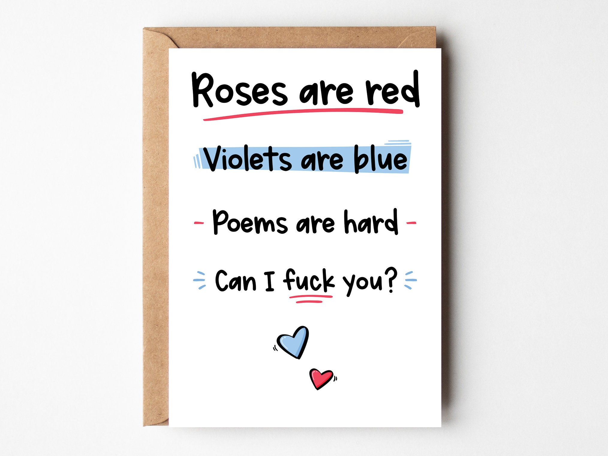 Adult Poem Valentines Card Sweary Valentine's Card - Etsy Denmark