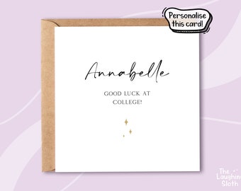 Personalised Good Luck At College Card, Personalised Good Luck Card, College Card, Good Luck Card, Daughter Good Luck At College