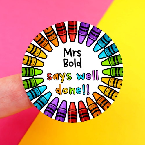 Personalised Cute Bumble Bee Teacher Stickers X 24 Teacher Etsy