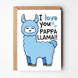 Llama Father's Day Card | Cute Llama Card | Fathers Day Card | Love You Dad Birthday | Amazing Dad | Animal Fathers Day | Eco Friendly Card