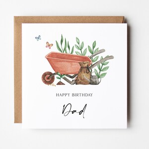 Carte d'anniversaire papa jardinage, meilleure carte d'anniversaire pour papa au monde, carte d'anniversaire papa brouette, carte pour papa, joyeux anniversaire papa, carte de jardinage