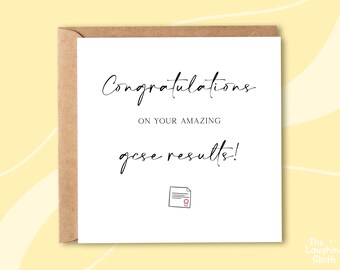 Congratulations On Your GCSE Results Card, Exam Pass Card, Congratulations Exam Results Card, GCSE Results Card, Congratulations Card