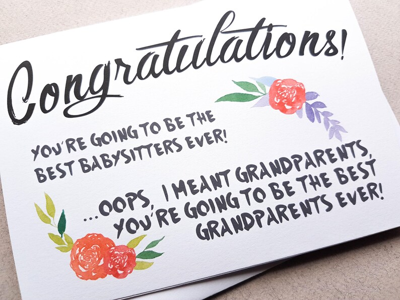 Personalised Grandparents Pregnancy Announcement Card Etsy