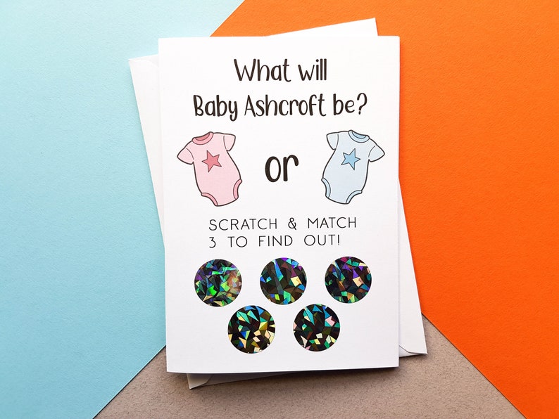 Personalised Scratch Off Gender Reveal Cards It's A Boy Etsy