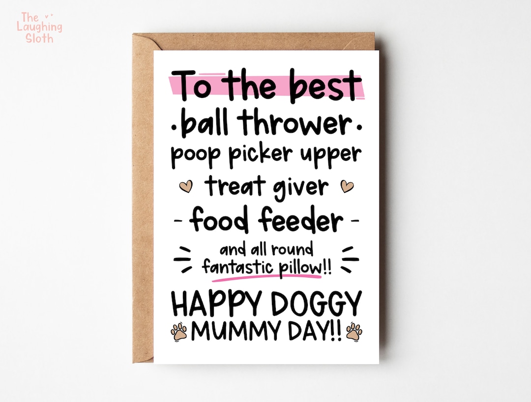 Funny Mother's Day Card From the Dog - Dog Mum Card - Dog Mum Birthday ...