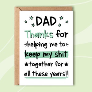 Funny Father's Day Card Rude Father's Day Card Step Dad Card Thank You Dad Dad Birthday Card Father's Day Card From Adult Kids imagem 1