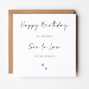 Carte d'anniversaire meilleur gendre, meilleur gendre du monde anniversaire, carte d'anniversaire sentimentale gendre, carte meilleur gendre, carte gendre