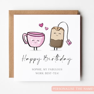 Carte d'anniversaire personnalisée meilleur ami au travail, meilleur thé au travail, carte d'anniversaire meilleur ami, carte d'anniversaire collègue, carte ami travail, carte femme travail