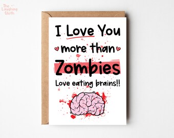 Zombie Anniversary Card | Horror Valentines Day Card | Spooky Card | Boyfriend Card | Girlfriend Card | Gothic Couple Card | Birthday Card