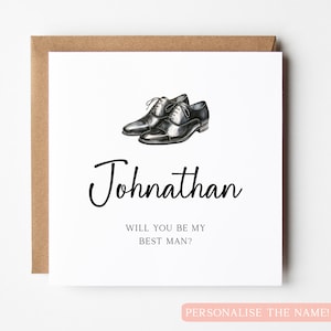 Carte personnalisée Serez-vous mon meilleur homme, carte de proposition de meilleur homme, carte de meilleur homme minimaliste, carte de fête de mariage, carte simple meilleur homme