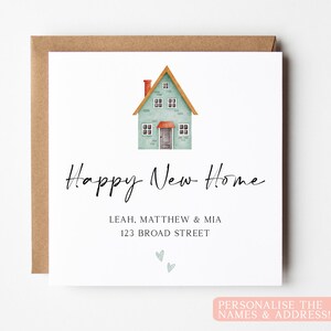 Carte personnalisée bonne nouvelle maison, carte nouvelle maison style aquarelle, carte première nouvelle maison, carte personnalisée de félicitations pour nouvelle maison