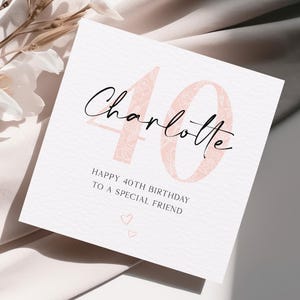 Carte de 40e anniversaire pour un ami, carte personnalisée de 40e anniversaire pour ami, carte d'anniversaire marguerite, 40e anniversaire d'un ami spécial, carte de fleurs pour ami