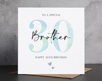 30th Birthday Card For Brother, Brother 30th Birthday Card, 30th Birthday Card, Special Brother 30th Birthday, Brother 30th Birthday Card