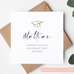 Carte personnalisée de félicitations pour vos résultats de maîtrise, carte de réussite à l'examen, résultats d'examen de félicitations, carte de maîtrise, carte de remise des diplômes