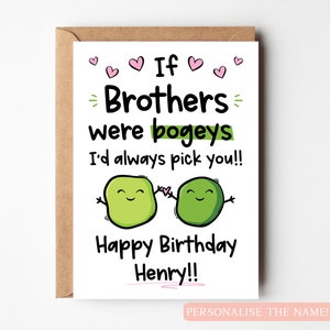 Carte d'anniversaire personnalisée frère, carte d'anniversaire drôle pour frère, carte d'anniversaire grand frère, carte d'anniversaire pour lui, carte d'anniversaire Bogey