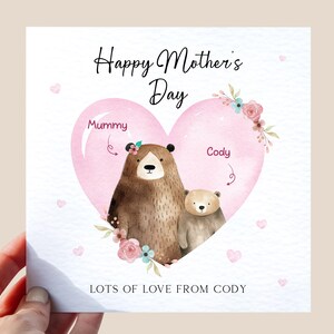 Carte personnalisée de fête des mères maman ours, carte de fête des mères comme ma maman, carte personnalisée pour maman, cadeau de fête des mères, carte de fête des mamans