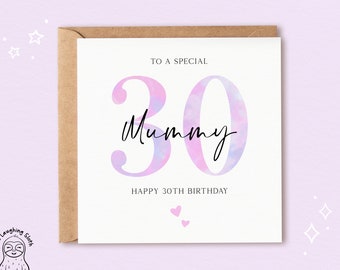 30th Birthday Card For Mummy, Mummy 30th Birthday Card, 30th Birthday Card, Special Mummy 30th Birthday, Mummy 30th Card From The Kids