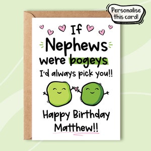 Personalised Nephew Birthday Card, Funny Birthday Card for Nephew ...
