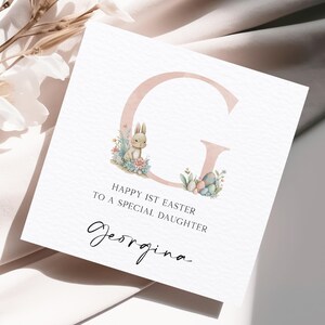 Première carte de Pâques personnalisée pour fille, carte de Pâques personnalisée, carte de Pâques de petite fille lapin, carte de Pâques pour fille, première carte de Pâques pour fille