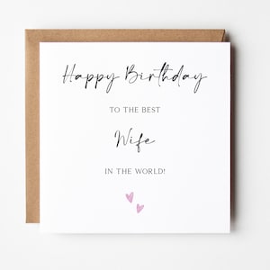 Carte de joyeux anniversaire à la meilleure femme du monde, carte d'anniversaire de meilleure femme du monde, carte d'anniversaire de femme sentimentale, carte pour elle