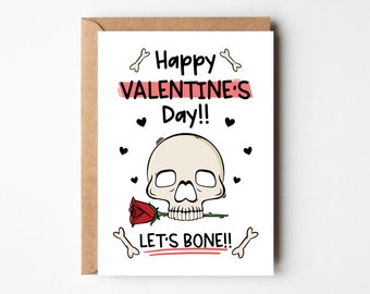 Skull Gothic Valentines Card | Spooky Valentine Card | Fiance Valentine's Card | Punk Valentine Card | Pun Valentine Card | Skeleton Love