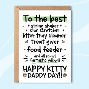 Funny Cat Father's Day Card, Cat Dad Card, Cat Father Card, Pet Dad Card, Humour Card, Fur Baby, Cat Lover, From The Cat Card