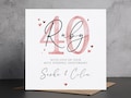 Personalised Ruby Anniversary Card, 40th Wedding Anniversary Card, Custom Forty Year Anniversary Card, 40th Anniversary Card For Friends