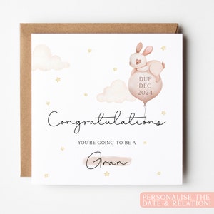 Carte Tu vas être une grand-mère, Félicitations pour le devenir, Faire-part de grossesse, Faire-part de grossesse, Nouveau bébé