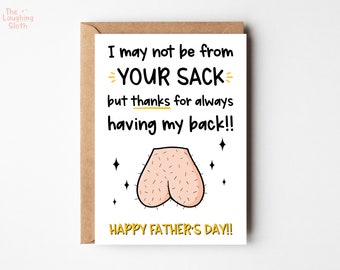 Funny Step-Dad Father's Day Card | Rude Father's Day Card | Step Dad Card | Thank You Dad | Father's Day Card From Adult Kids | Adoptive Dad