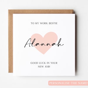Carte personnalisée nouvel emploi meilleur travail, carte travail meilleur, carte de départ d'un ami de travail, carte personnalisée nouvel emploi, carte bonne chance dans votre nouvel emploi