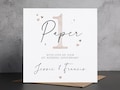 Personalised 1st Wedding Anniversary Card, Paper Anniversary Card, Personalised First Anniversary Card, Daughter and Son In Law Anniversary