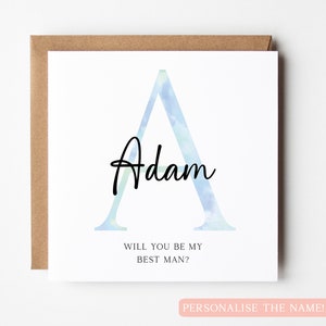 Carte personnalisée Serez-vous mon meilleur homme, carte de proposition du meilleur homme, carte minimaliste meilleur homme, carte de mariage carte monogramme