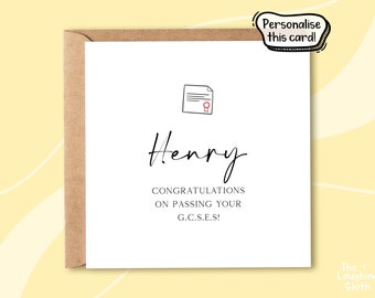 Personalised Congratulations On Your GCSE Results Card, Exam Pass Card, Congratulations Exam Results, GCSE Pass Card, Graduation Card
