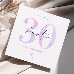 Carte 30e anniversaire pour tante, carte 30e anniversaire tante, carte 30e anniversaire, spécial 30e anniversaire tante, carte 30e tante des enfants