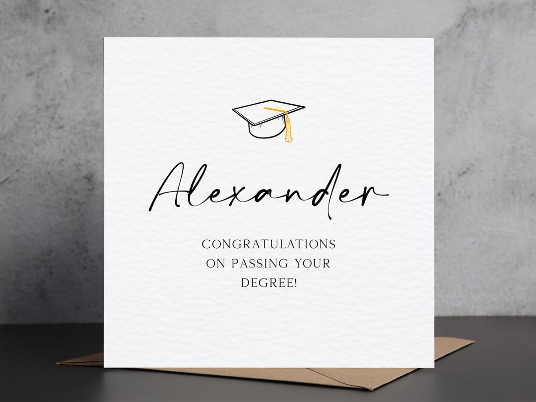 Personalised Congratulations on Your Degree Results Card, Exam Pass ...