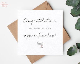 Congratulations On Your Apprenticeship Card, Apprenticeship Pass Card, Apprenticeship Exam Results, Results Card, Congratulations Card
