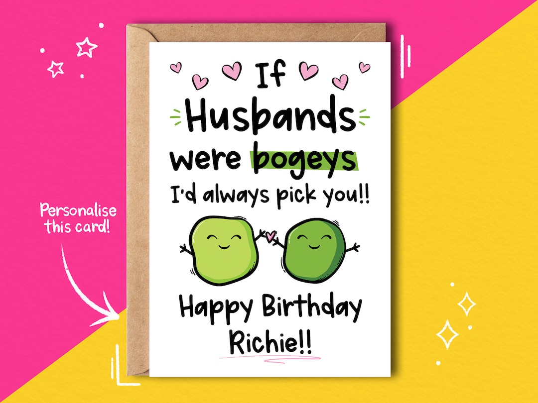 Personalised Husband Birthday Card Funny Birthday Card for - Etsy