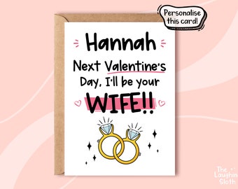 Personalised Fiance Valentine's Card | Lesbian Fiance Card | Valentines Day Card | Engagement Card | Getting Married | Wedding Ring Card