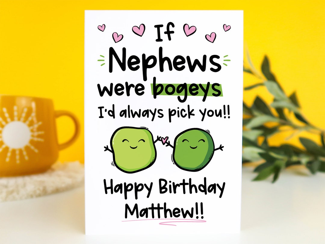 Personalised Nephew Birthday Card Funny Birthday Card for - Etsy